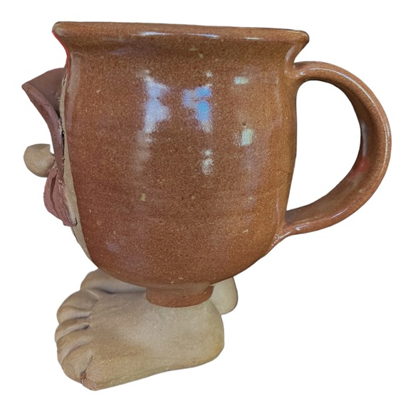 Vintage 3D Stoneware “Troll Mug” Moustache Big Feet by Robert Karlinsey - Picture 5 of 6
